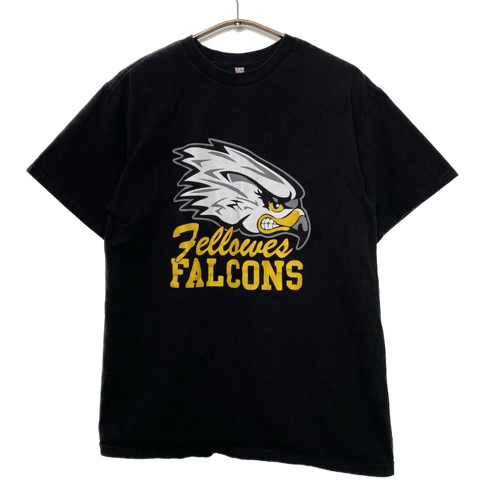Graphic T-shirt Men Med Black Fellowes Falcons Eagle High School Team Basketball